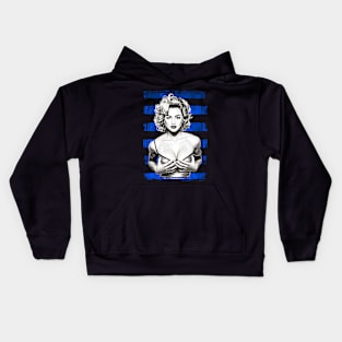 Madonna Pop Art-Halftone Blue Stripes Kids Hoodie